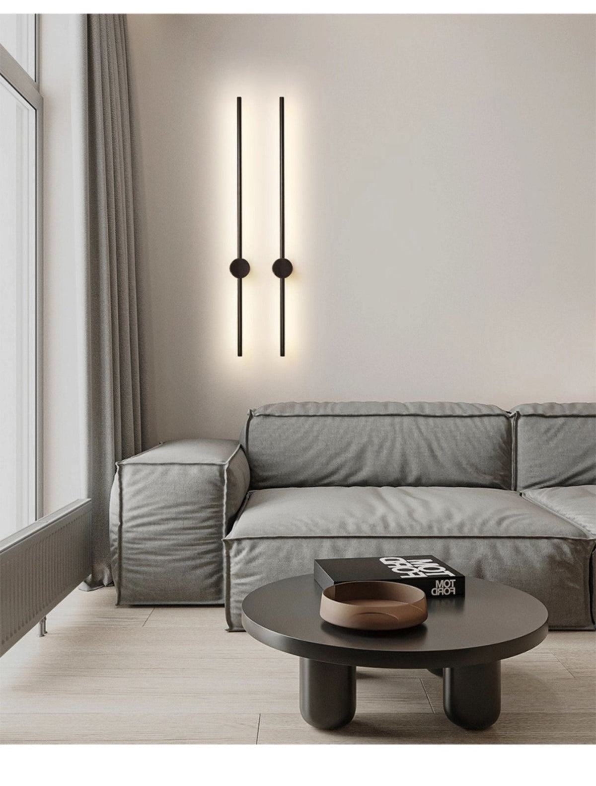 Nestx minimalistisk væglampe med messingstang