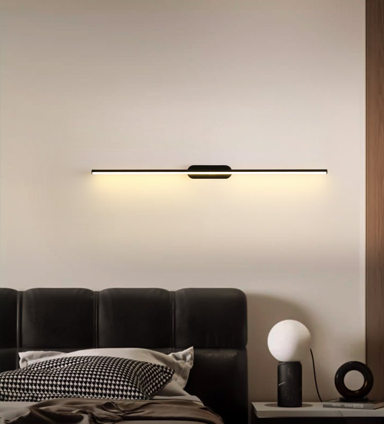 Candeeiro de parede linear minimalista preto fino Qirma