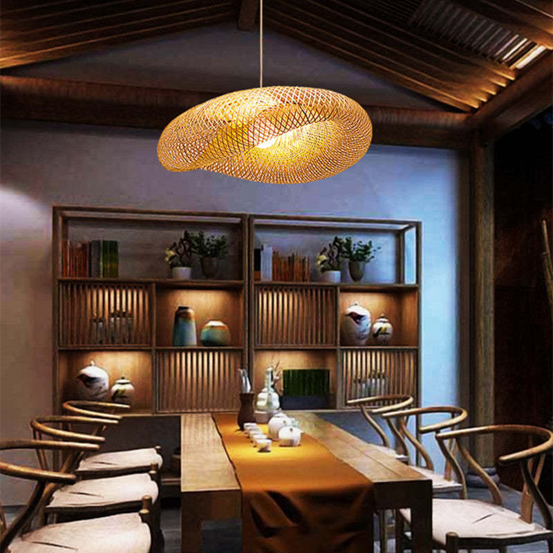 Veltrix Pendant Light Natural Kitchen Island Bamboo