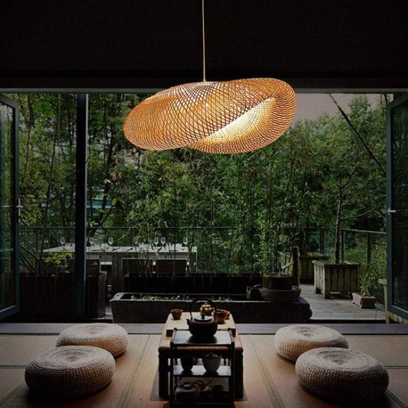 Veltrix Pendant Light Natural Kitchen Island Bamboo