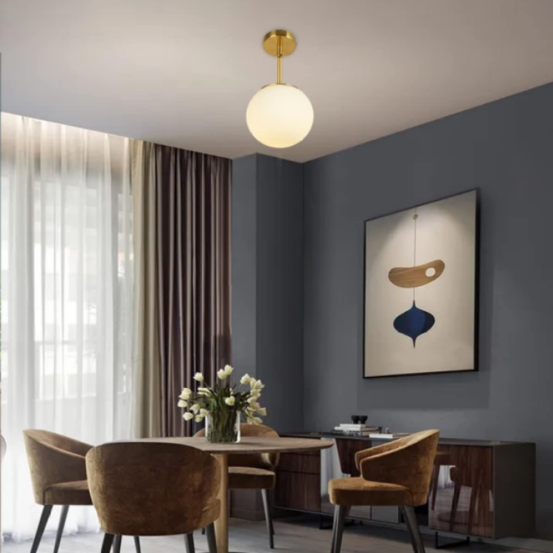 Malvo Ceiling Light Semi-Flush Mount Glass