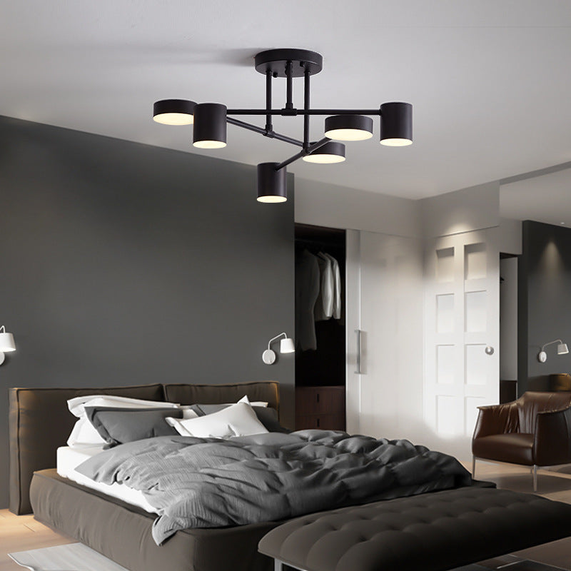 Yfirbyggður LED-loftlampi frá Sorex, svartur/hvítur/gullinn, 6 ljósar
