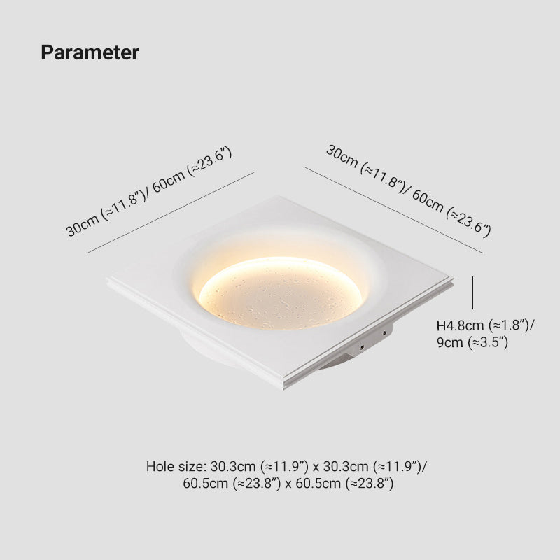 Candeeiro de parede decorativo Aria, em metal/gesso com forma de lua, branco