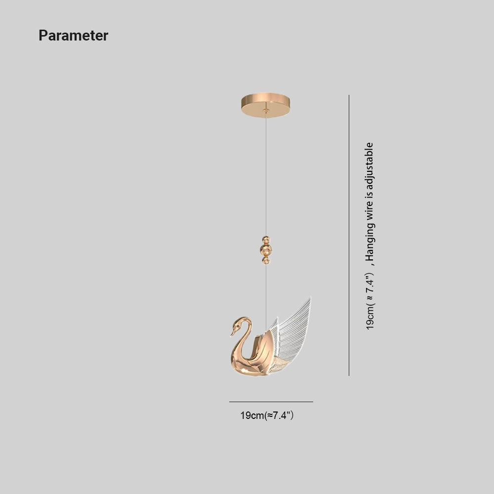 Arisha modern kreativ svanformad pendellampa, 2 färger