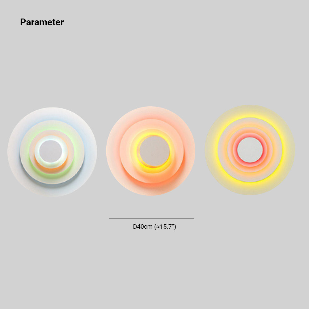Candeeiro de parede Aria circular 3 em 1, LED colorido