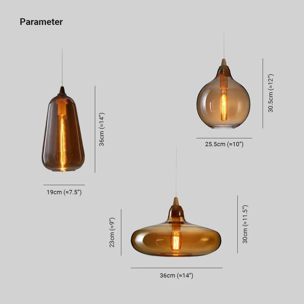 Sorvex Pendant Light Amber Glass