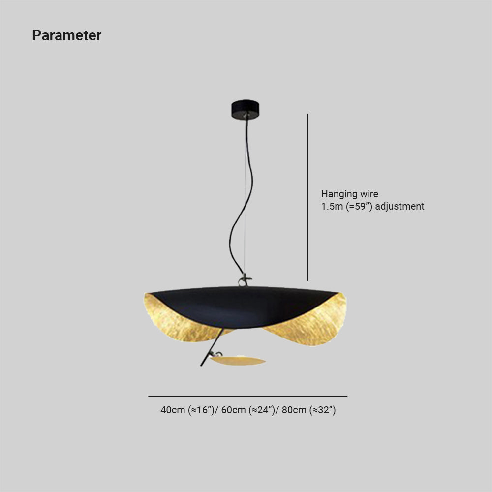 Airsha pendel i 3 farver, pendellamper med guldfolie