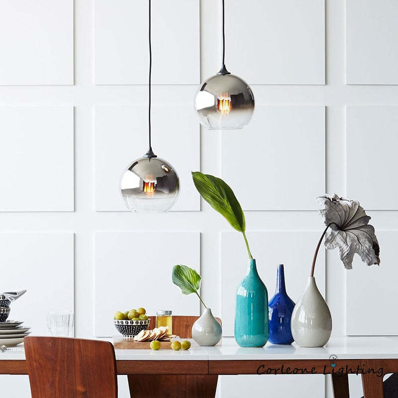 Voriq Frosted Balloon Pendant Light Gradient
