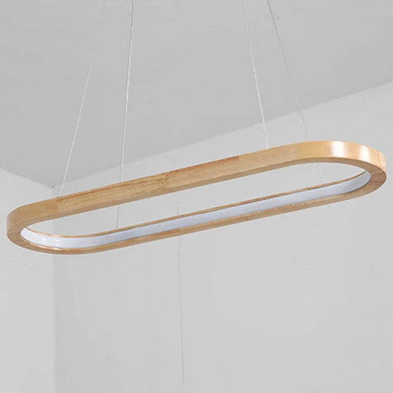 Lyraen Contemporary Oval Wooden Pendant Light