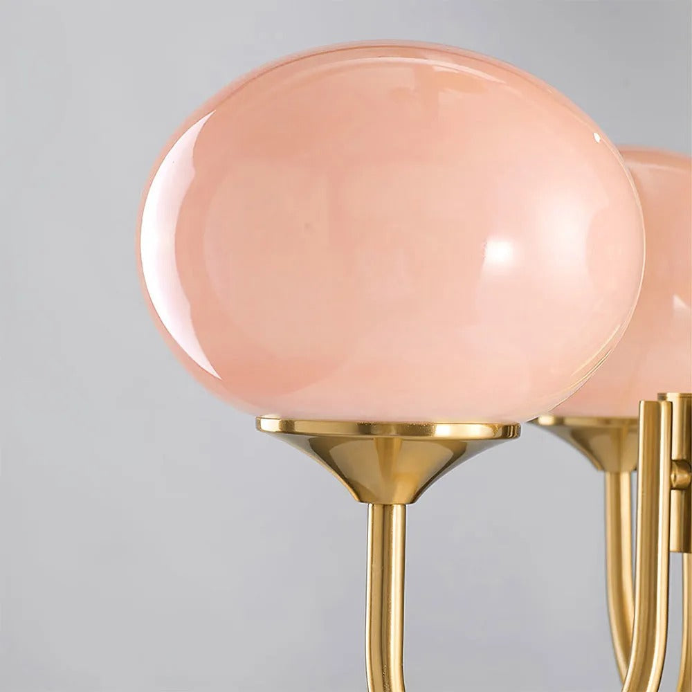 Valentina retro art déco-globkrona, vit/rosa/beige