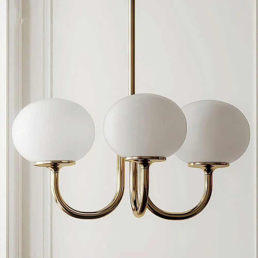 Valentina retro art déco-globkrona, vit/rosa/beige