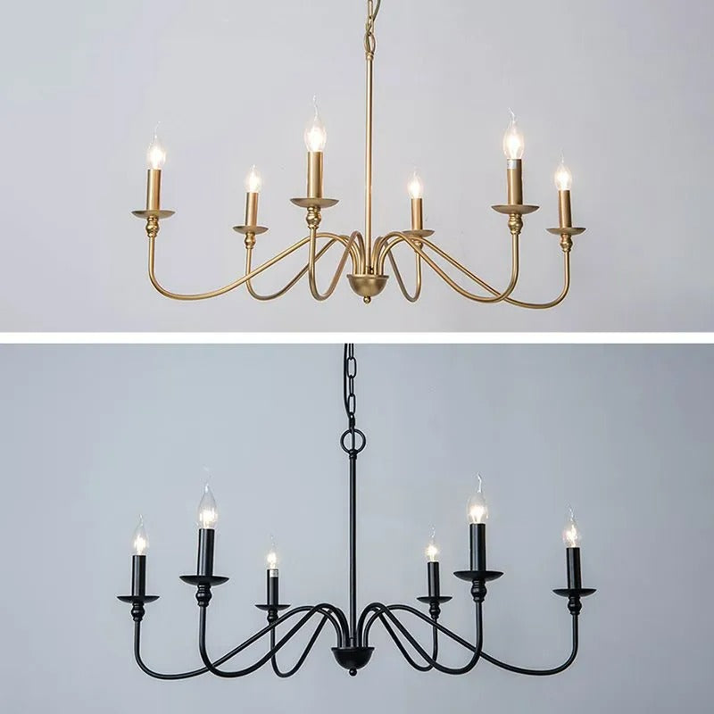 Orix retro vintage-lysekrone i metal med stearinlys