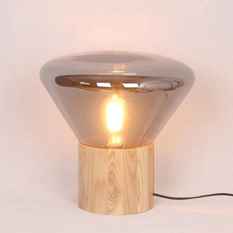 Candeeiro de mesa minimalista em madeira Sylirella