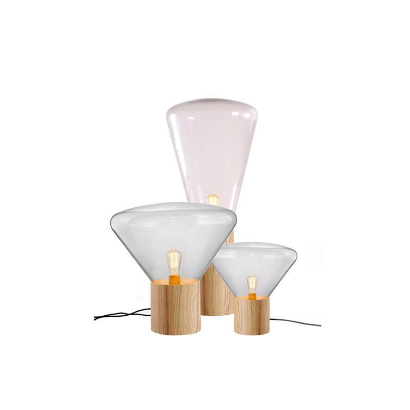 Candeeiro de mesa minimalista em madeira Sylirella