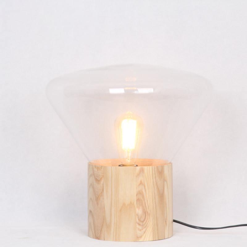 Candeeiro de mesa minimalista em madeira Sylirella