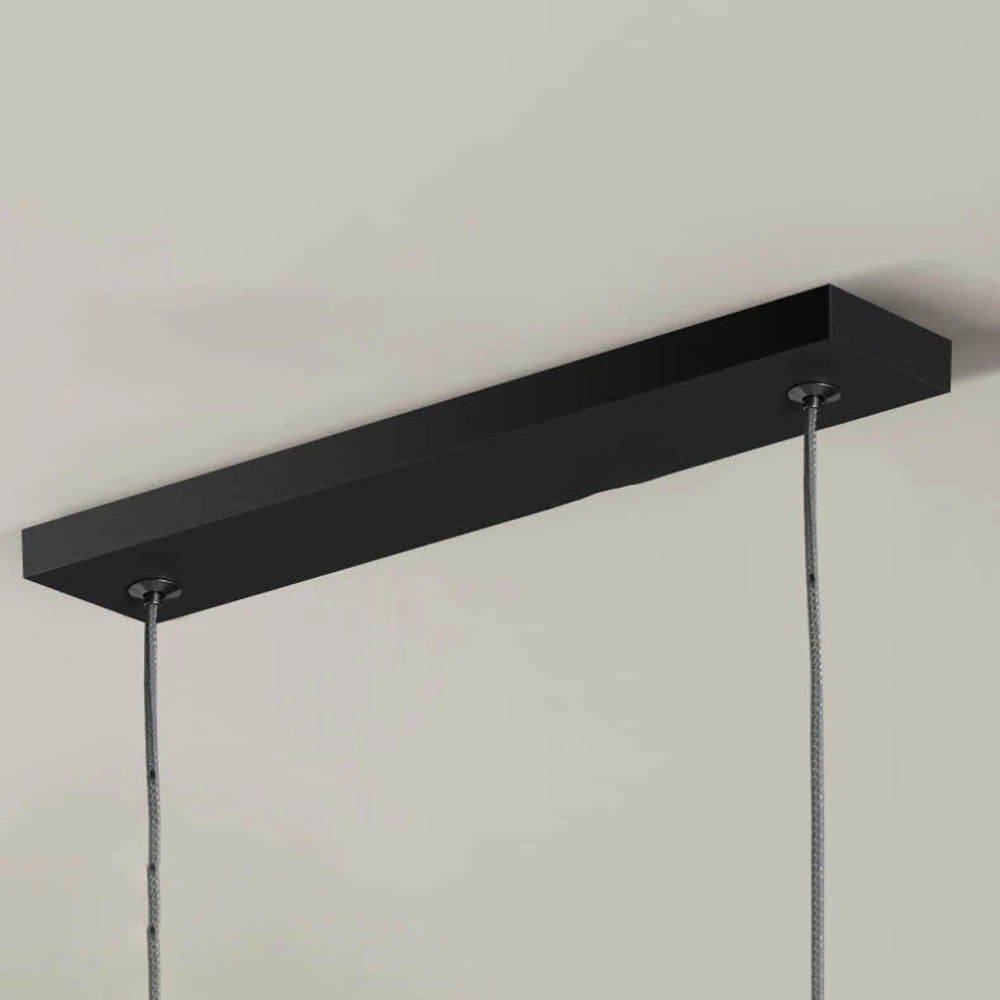 Sorev Modern Linear Pendant Light Double Frame, Black/Gold