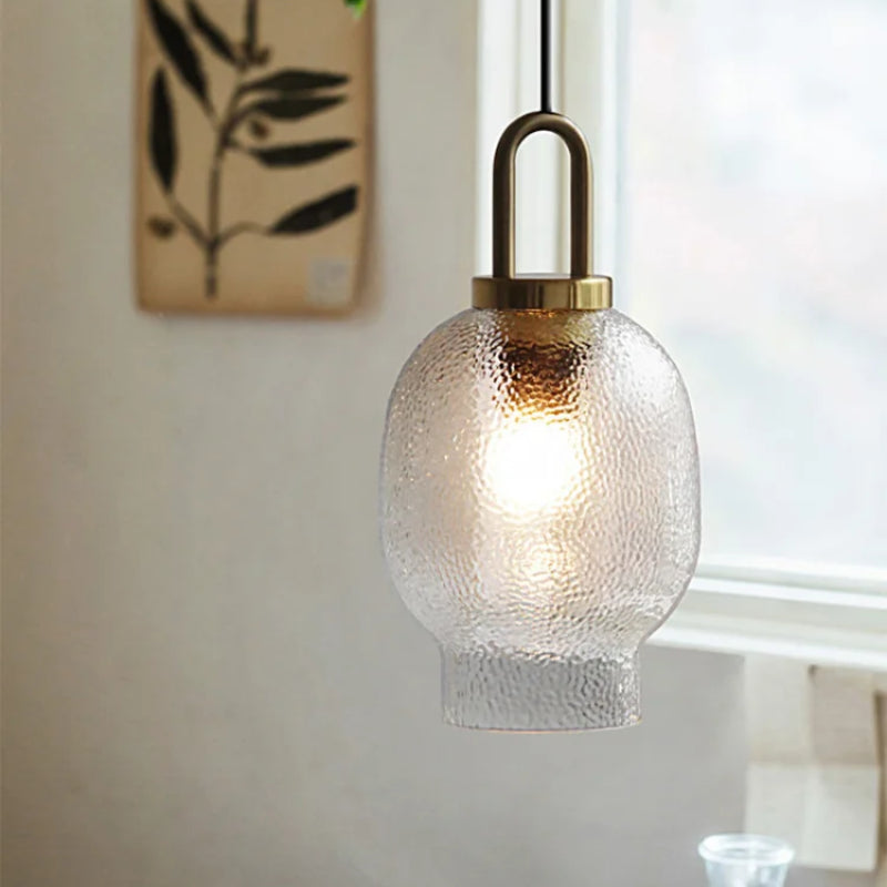 Valentina minimalistisk blåst pendellampa i frostat klart glas