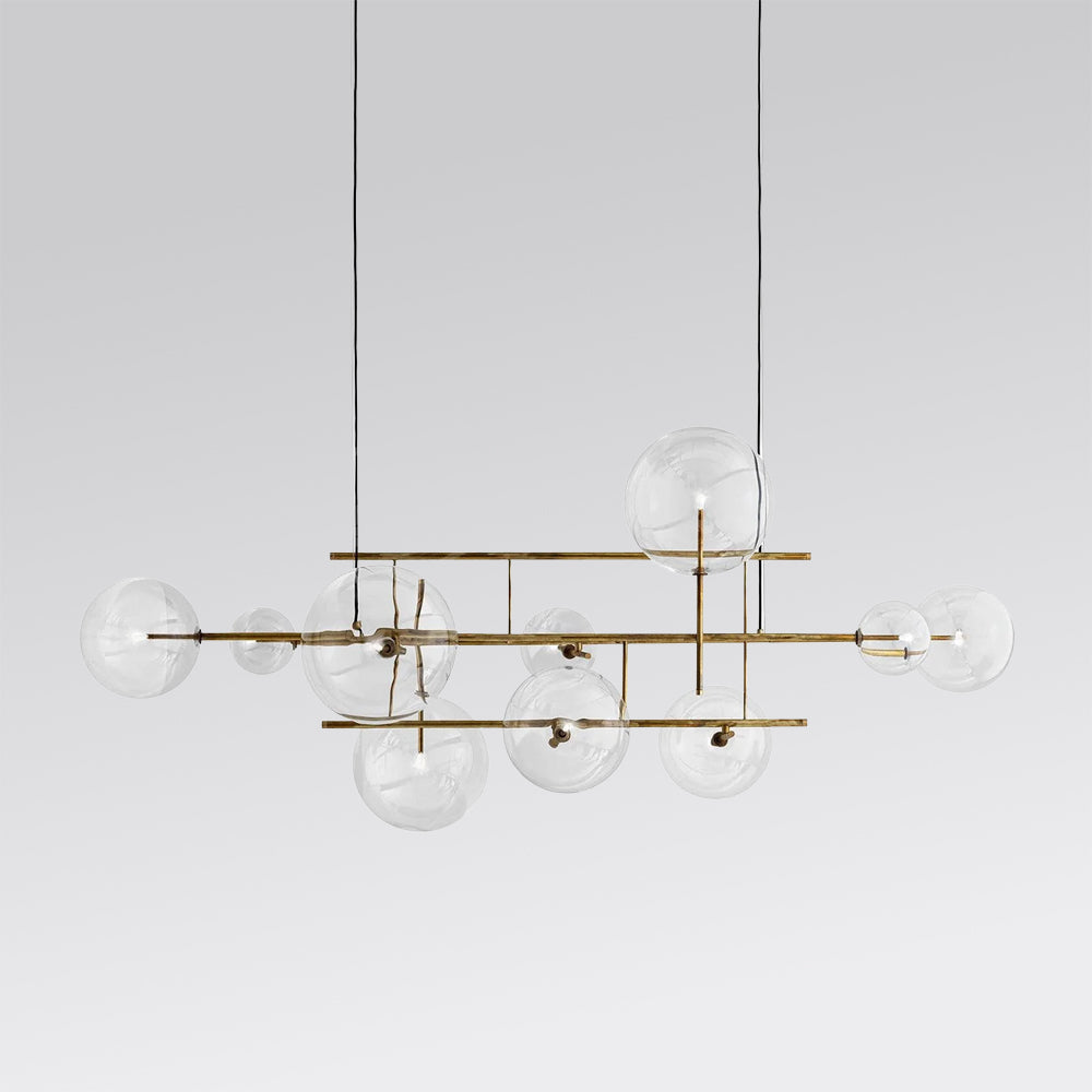 Aveno LED-ljósakróna úr glæru kristalgleri