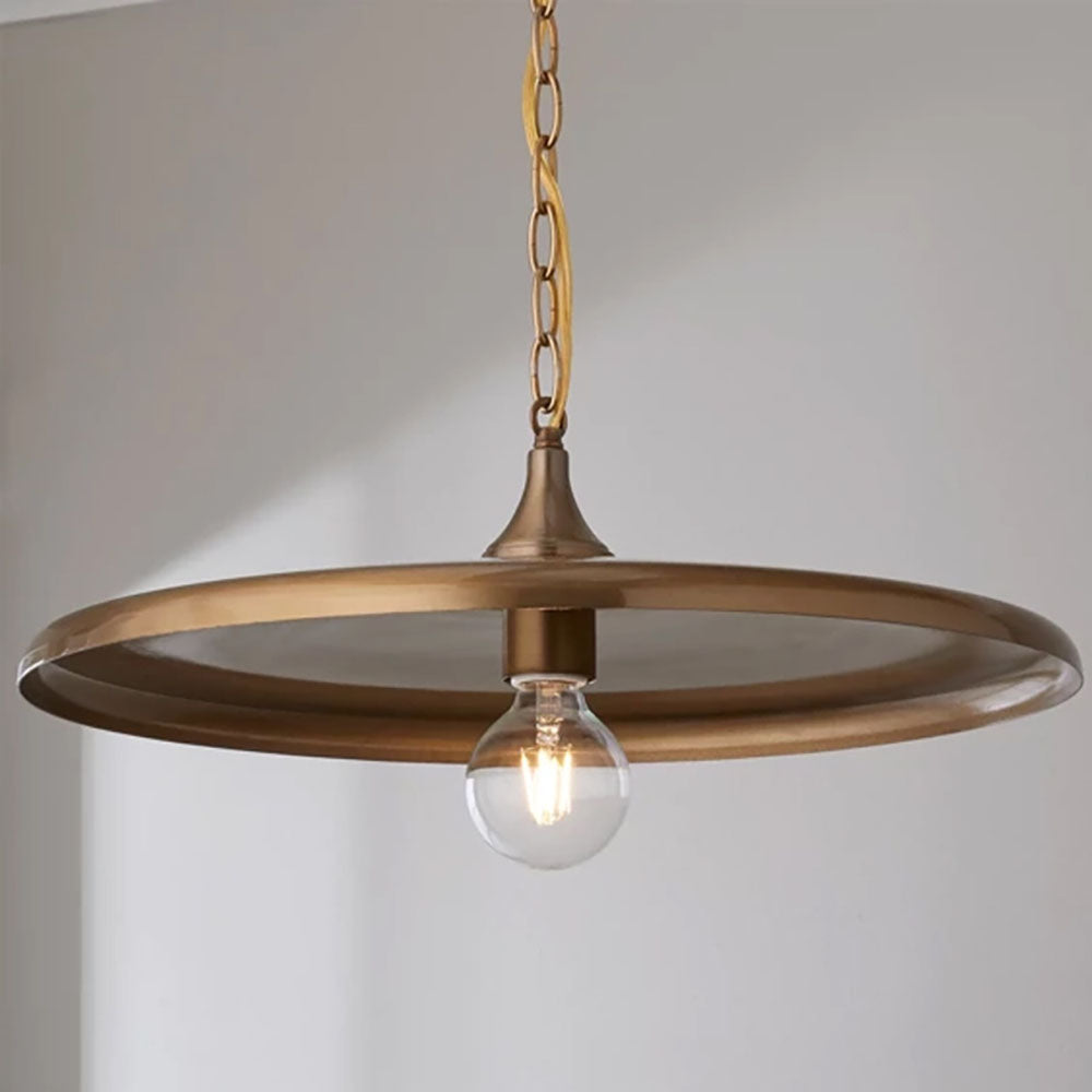 Arisha industriell vintage-pendellampa i vit/svart/guld