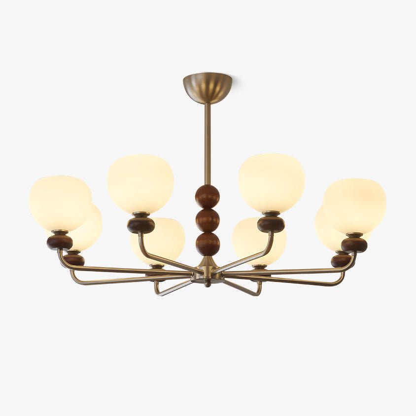 Candeeiro suspenso Vilorira Traditional Classic Orb em madeira de nogueira e vidro