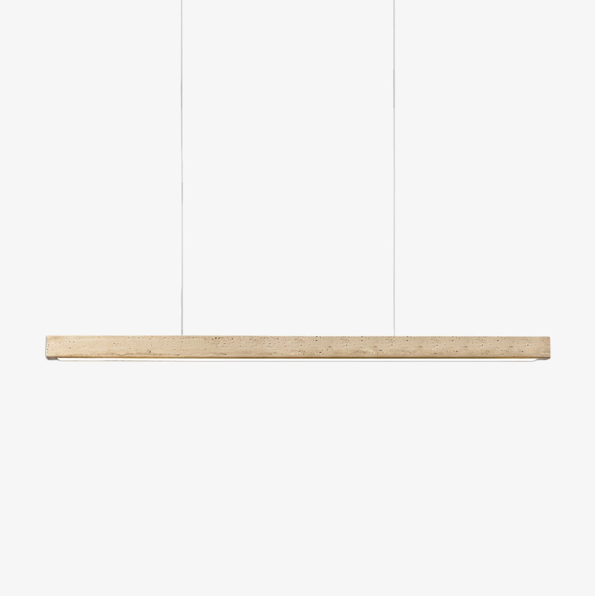 Candeeiro suspenso linear minimalista Lyven em travertino