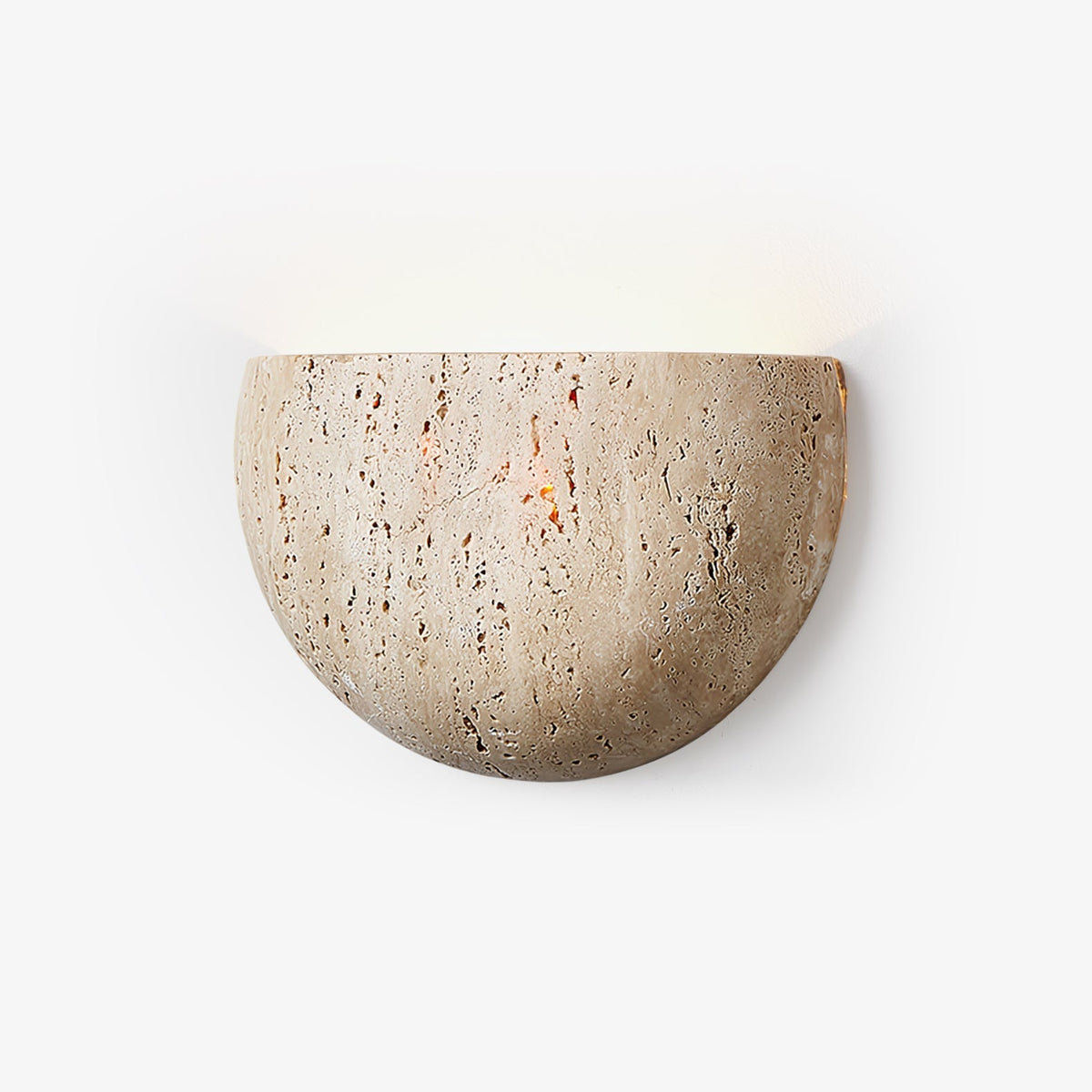 Candeeiro de parede Armarel semicircular em travertino