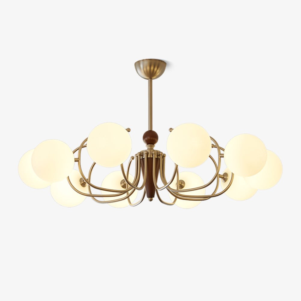 Candeeiro suspenso Orvynia Elegance Classic Grove em madeira e vidro