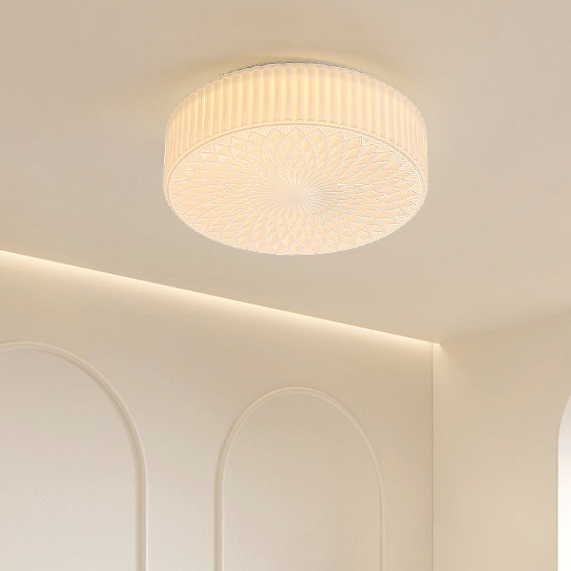 Valentina Modern Cream LED Flush Mount Ceiling Light Glass Study Bedroom