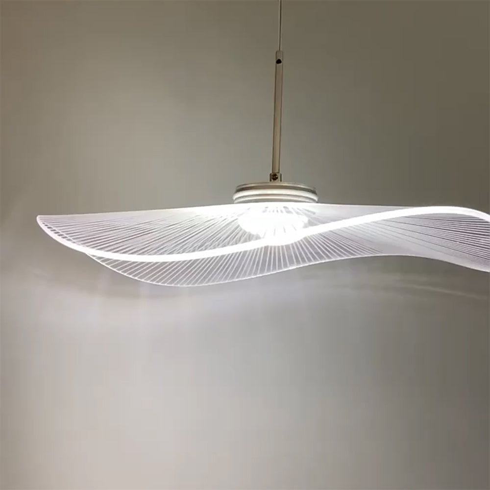 Arisha-design-lehtilautasenmuotoinen metalliriippuvalaisin, valkoinen