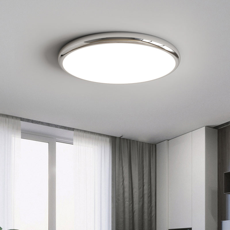 Muto retro rund loftslampe, hvid metal, soveværelse