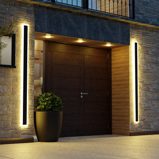 Edge Minimalistisk Linjär Metall LED Vägglampa Trägård Utomhus