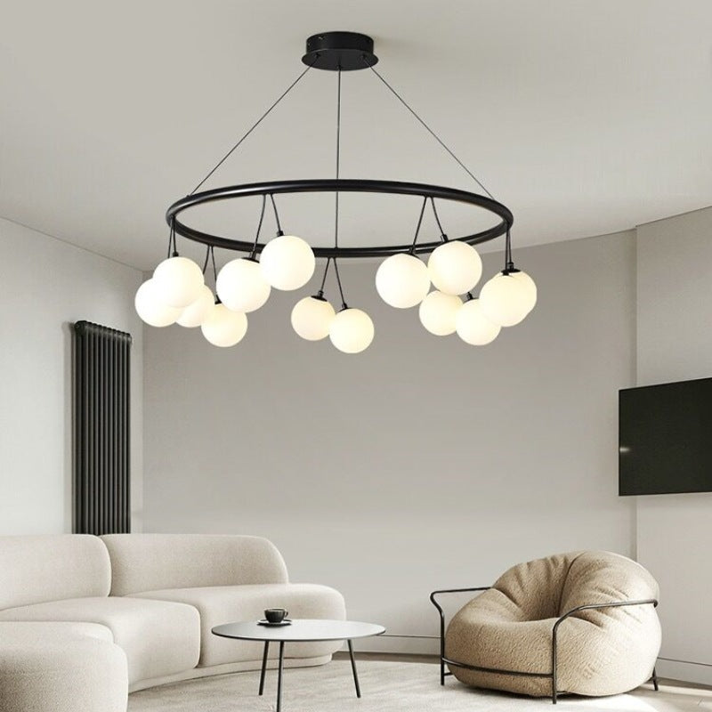 Valentina Nordic LED Chandelier Black Metal/Glass Dining/Living Room/Bedroom