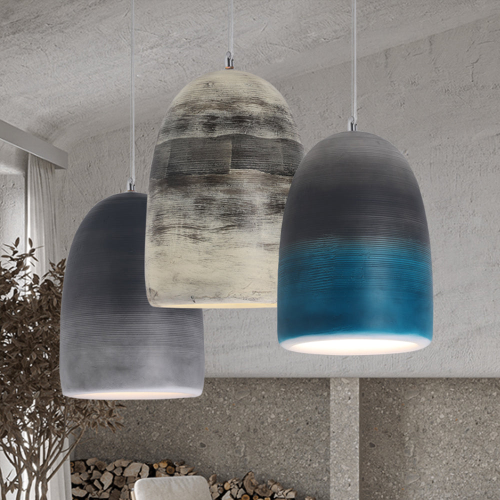 Arisha pendellampa i stenstil, art déco, 3 färger
