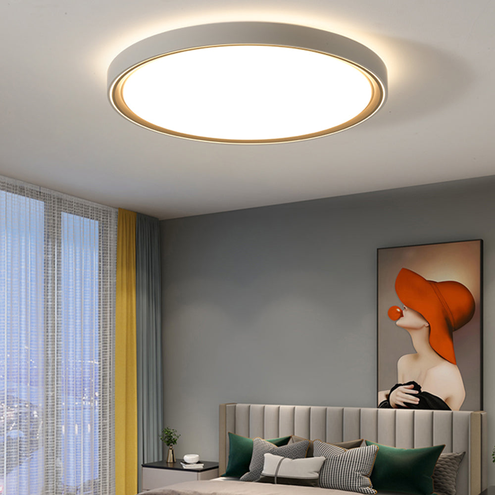 Arisha minimalistisk rund/firkantet metal-loftslampe til planmontering, guld