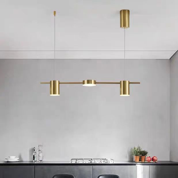 Arisha minimalistisk pendellampa med flera metallskärmar, svart/guldfärgad