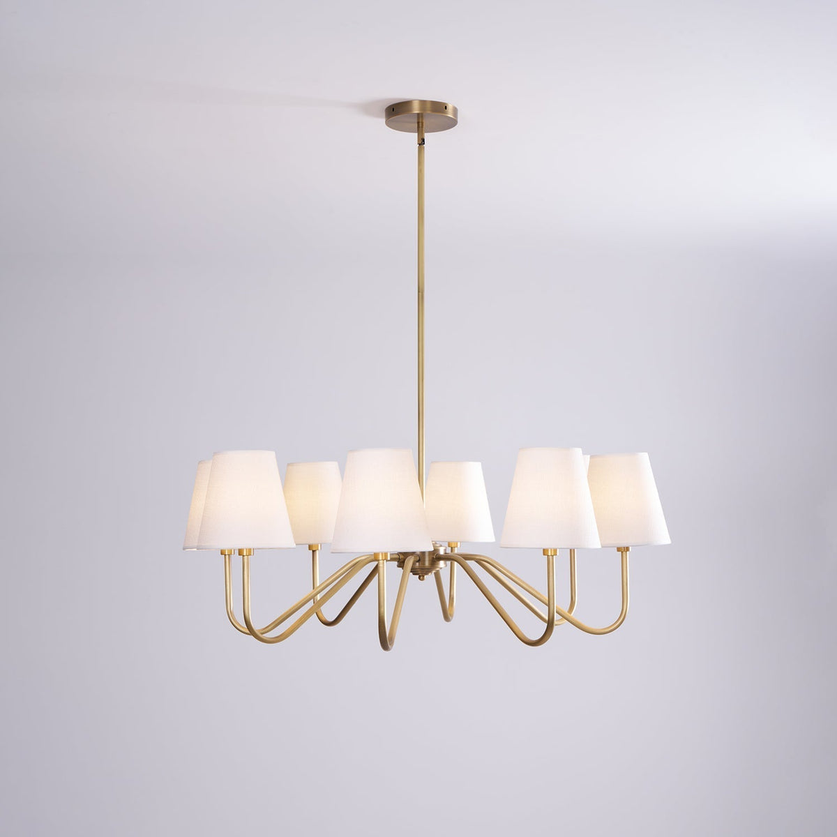 Candeeiro suspenso Viraean vintage industrial em latão e tecido