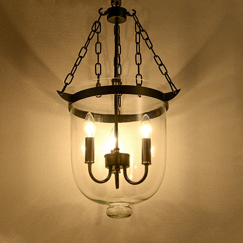 Silva Pendant Light Glass Black Industrial  LED  Living Room