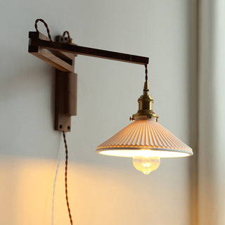 Ozawa Vintage Design Trä/Metall LED Vägglampa Vardagsrum Sovrum