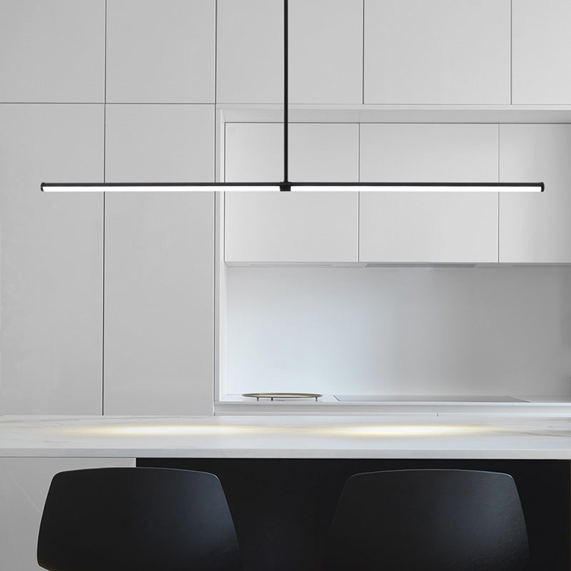 Arisha minimalistisk pendellampe, sort, moderne LED, spisestue og kontor