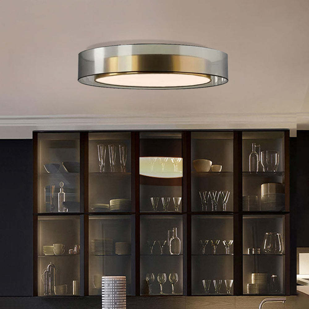 Arisha nordisk modern rund LED-taklampa med utanpåliggande montering, guld/koppar