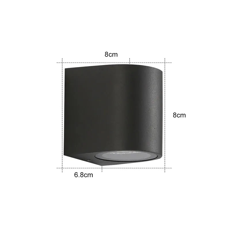 Koraq Minimalist Square Outdoor Wall Lamp, Black