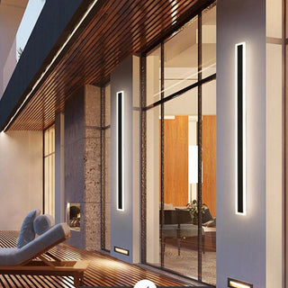 Edge Minimalistisk Linjär Metall LED Vägglampa Trägård Utomhus