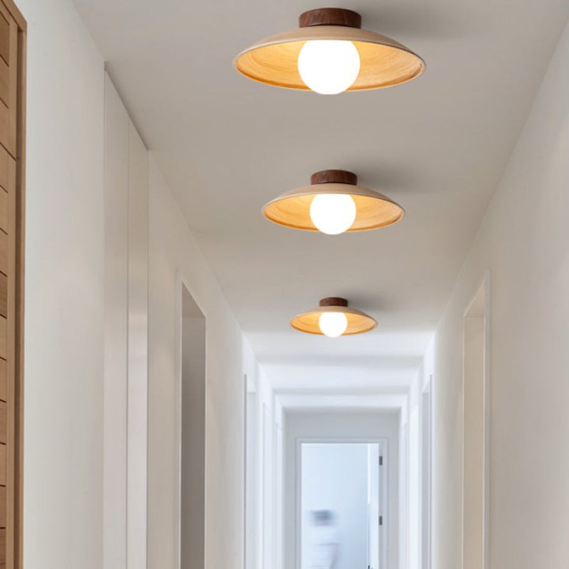 Muto Vintage Flush Mount Ceiling Light Wood/Metal/Glass Bar/Hotel