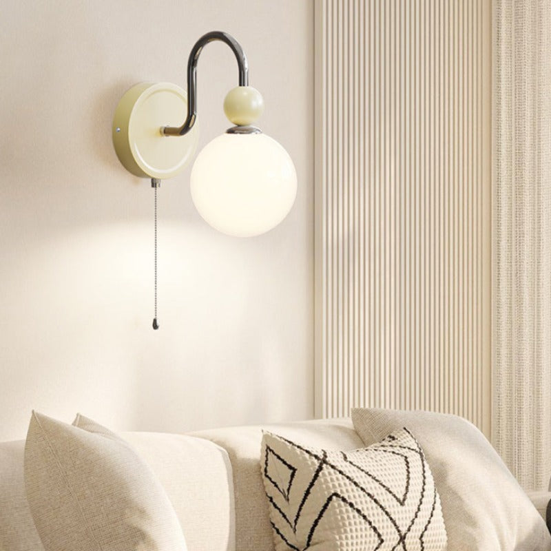 Valentina modern LED-inomhusvägglampa Röd/Kaffebrun Metall/Glas Sovrum