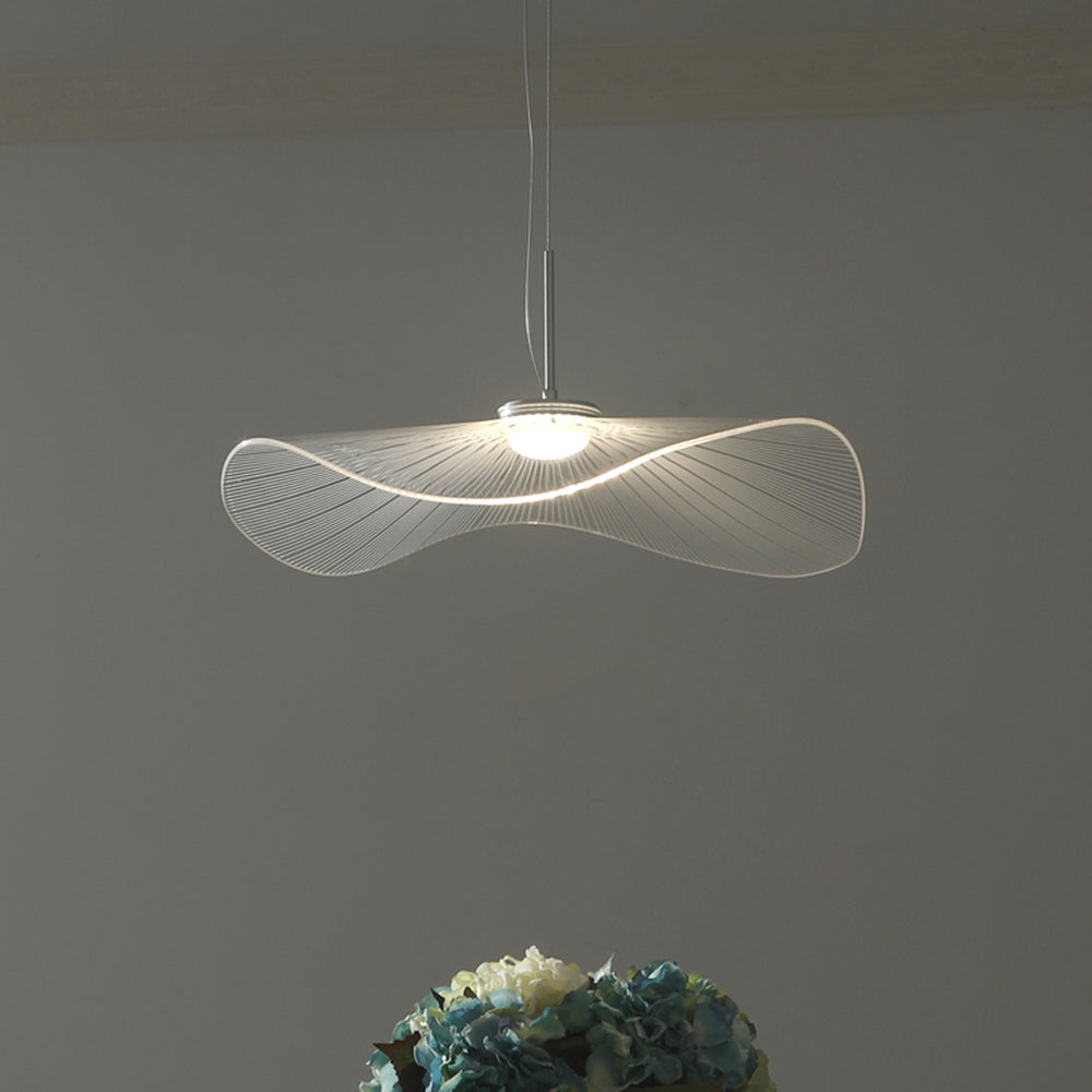 Arisha-design-lehtilautasenmuotoinen metalliriippuvalaisin, valkoinen