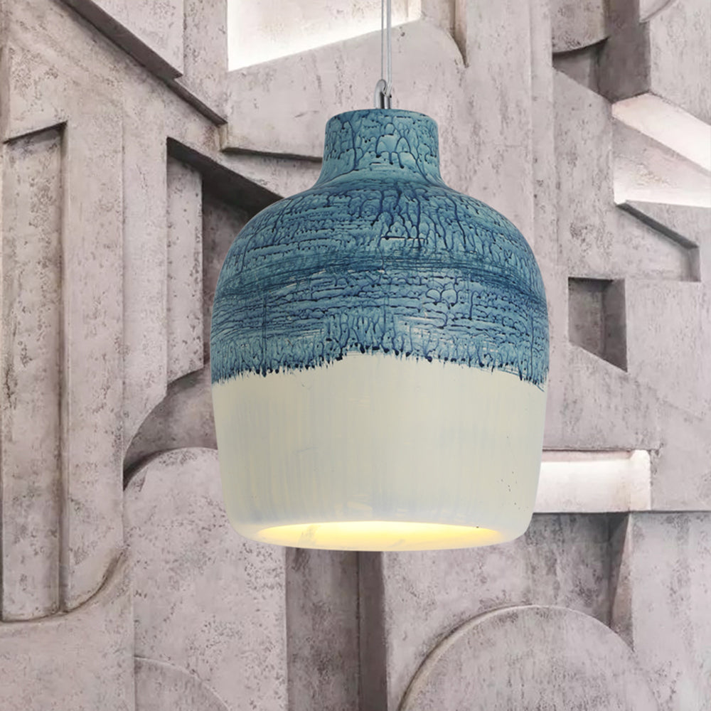Avi Wabi Sabi Jar Shaped Resin Pendant Light, 4 Color