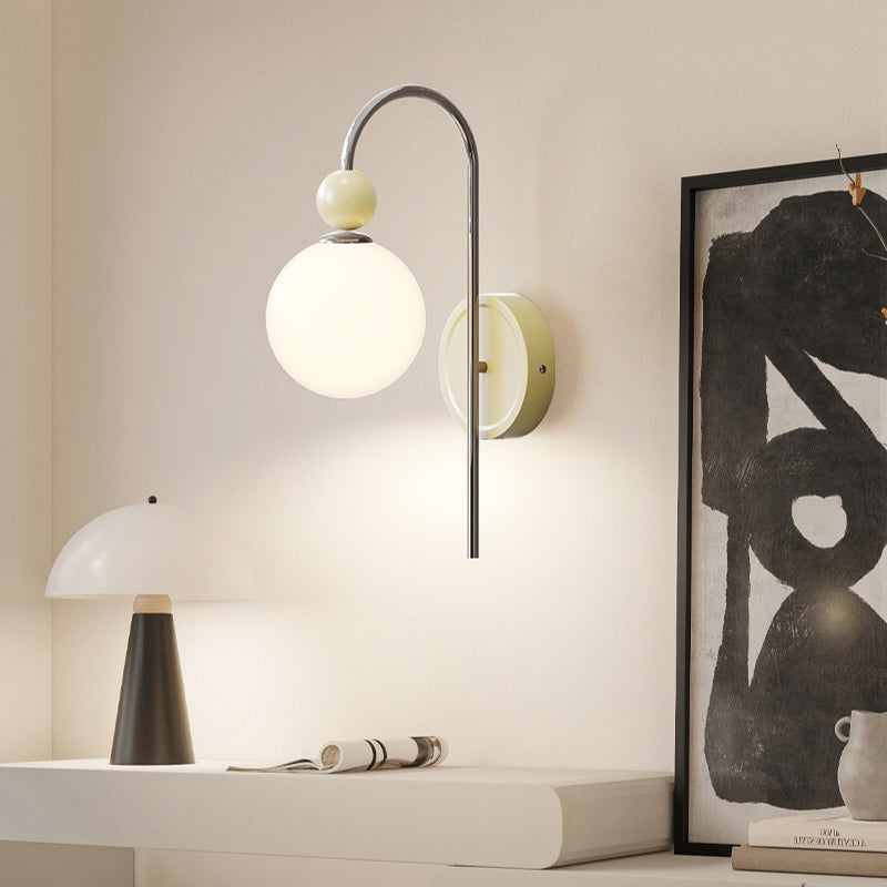 Valentina modern LED-inomhusvägglampa Röd/Kaffebrun Metall/Glas Sovrum