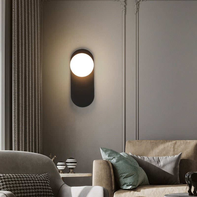 Valentina modern LED-vägglampa i svart/guld och glas – sovrum/vardagsrum