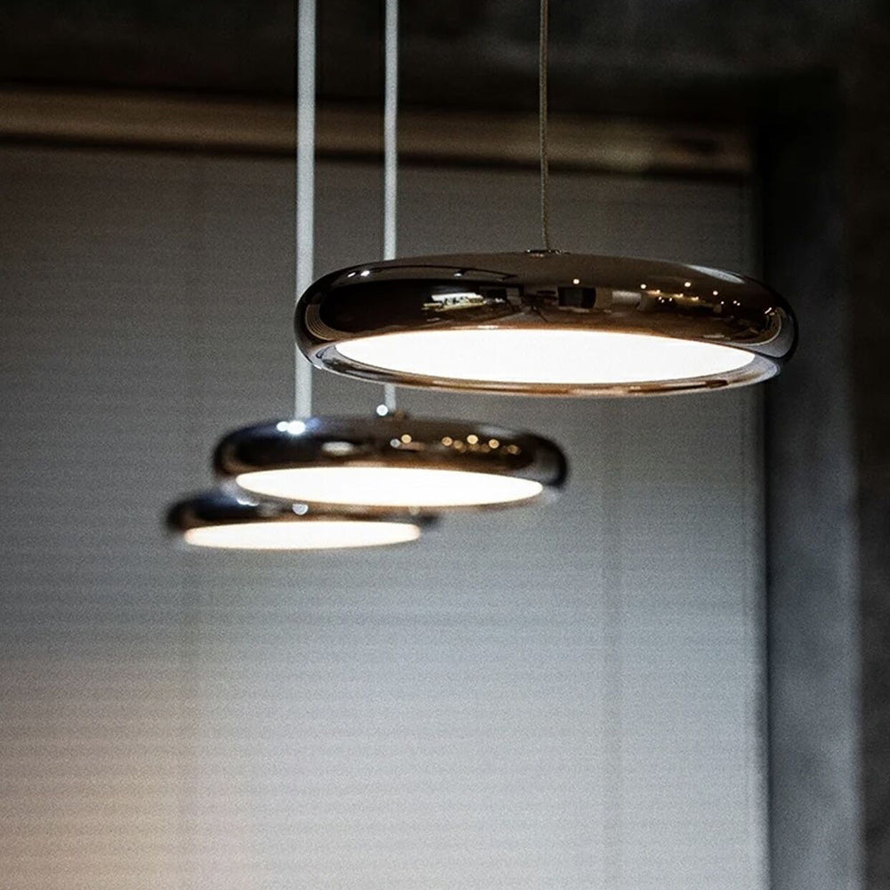 Arisha minimalistisk cirkelformet pendellampe i metal, sølv/guld/rosa guld