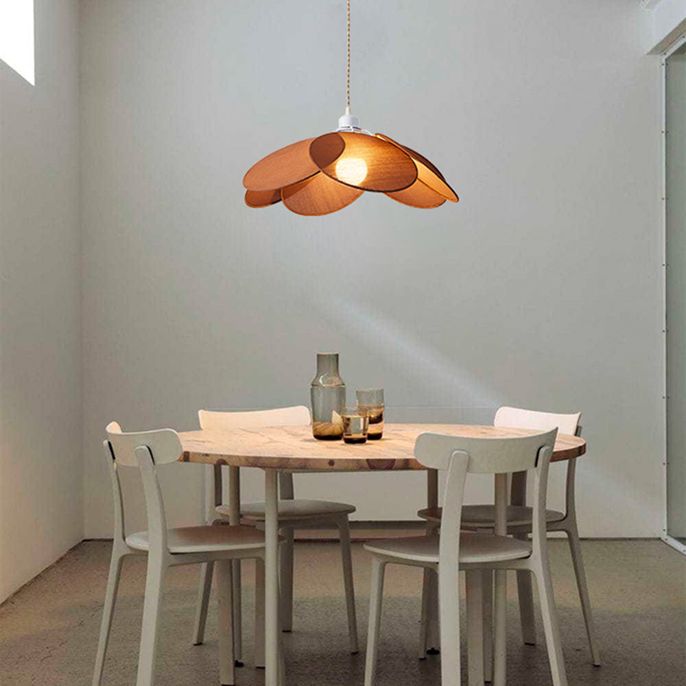 Ritta Minimalist Fabric Flower Pendant Light, Orange/Brown/Beige